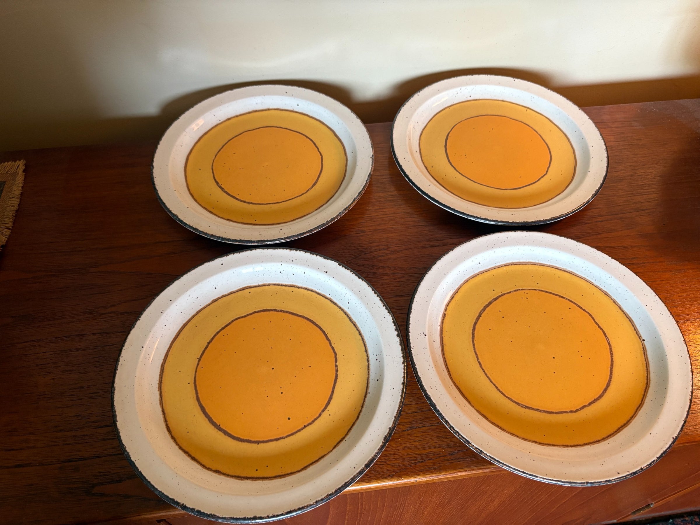 MIKASA製　「Terra Stone」 深皿4枚セット バニラ1955 Mikasa Japan Terra Stone Dinner Set for 6 Vinatge Mid Century