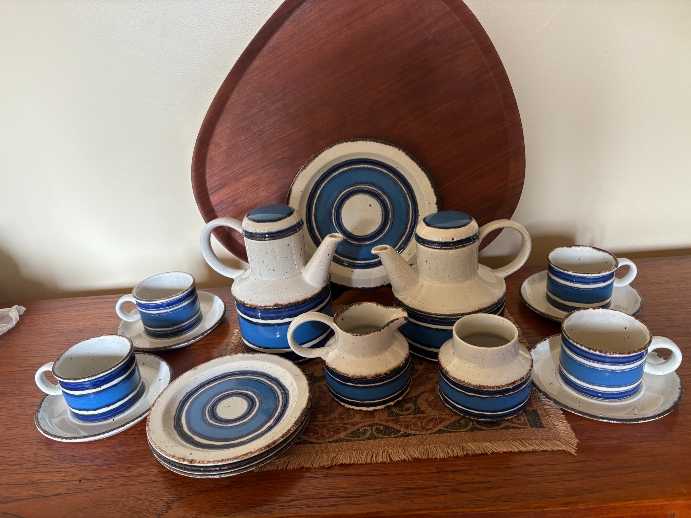 Vintage Midwinter Stonehenge Moon Tea & Coffee Set for 4 Mid