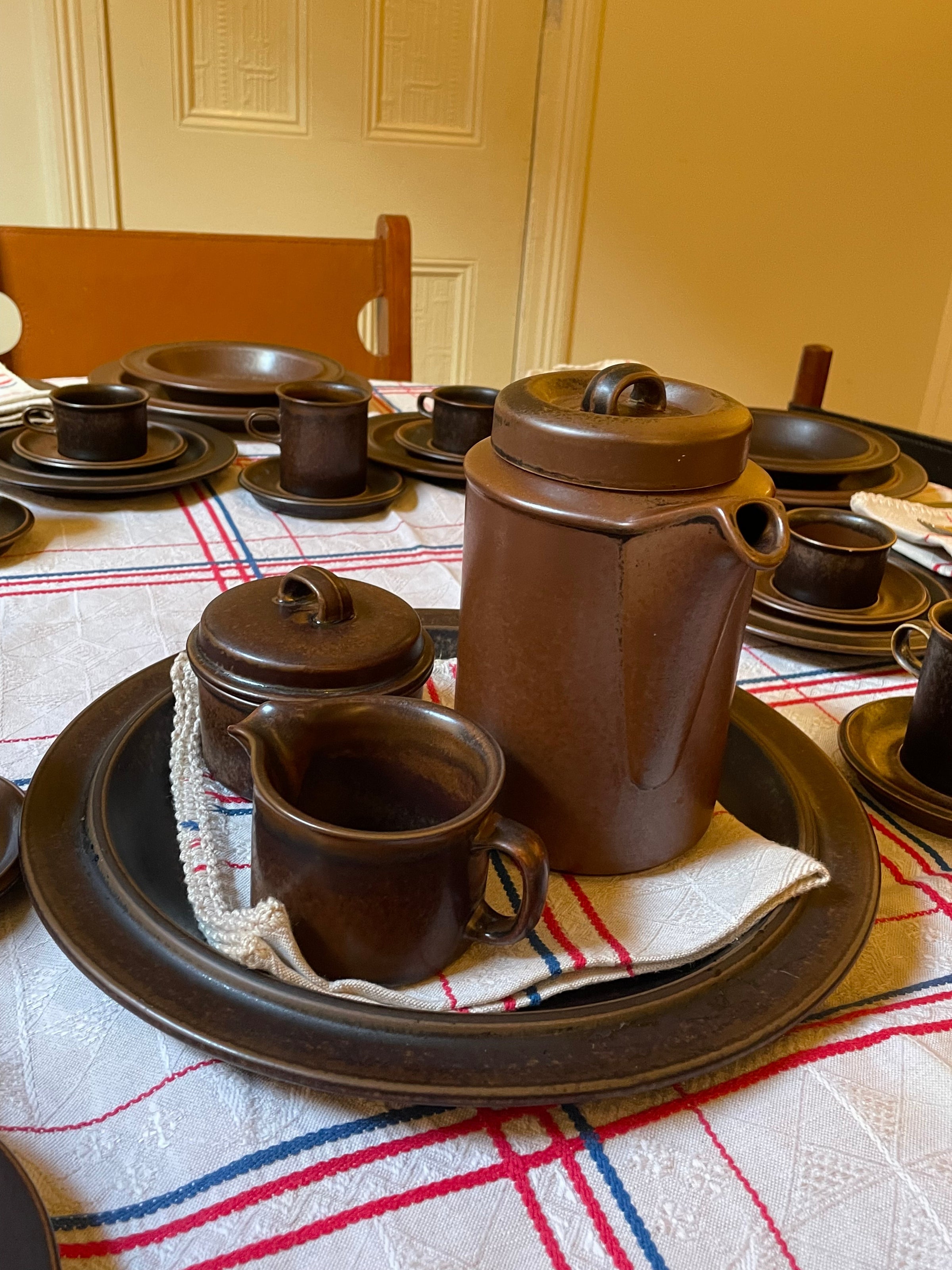 Arabia Ruska Finland Dinner Set for 8 Scandinavian Mid Century