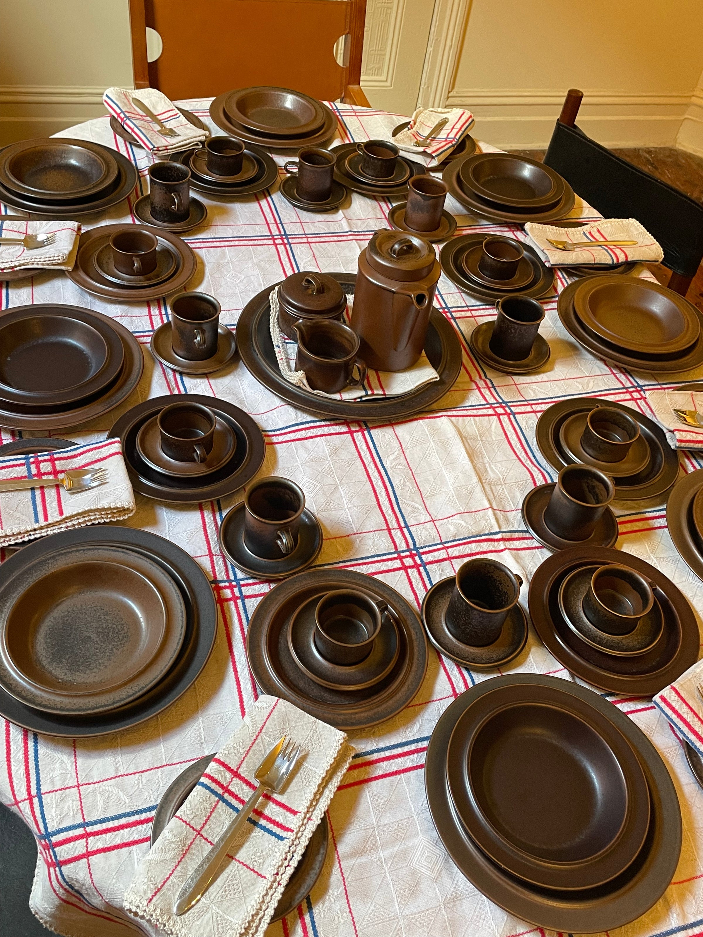 Arabia Ruska Finland Dinner Set for 8 Scandinavian Mid Century