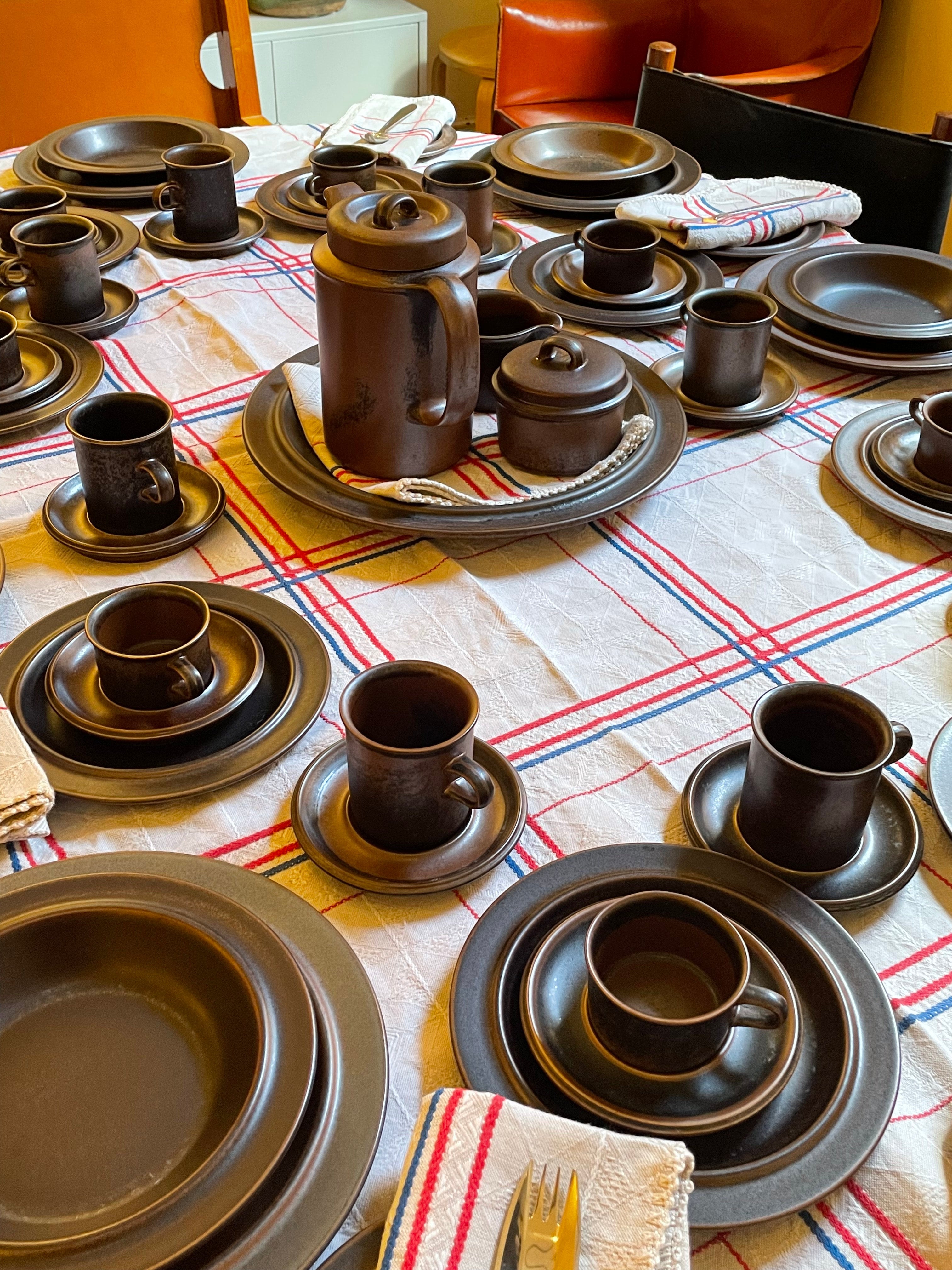 Arabia Ruska Finland Dinner Set for 8 Scandinavian Mid Century