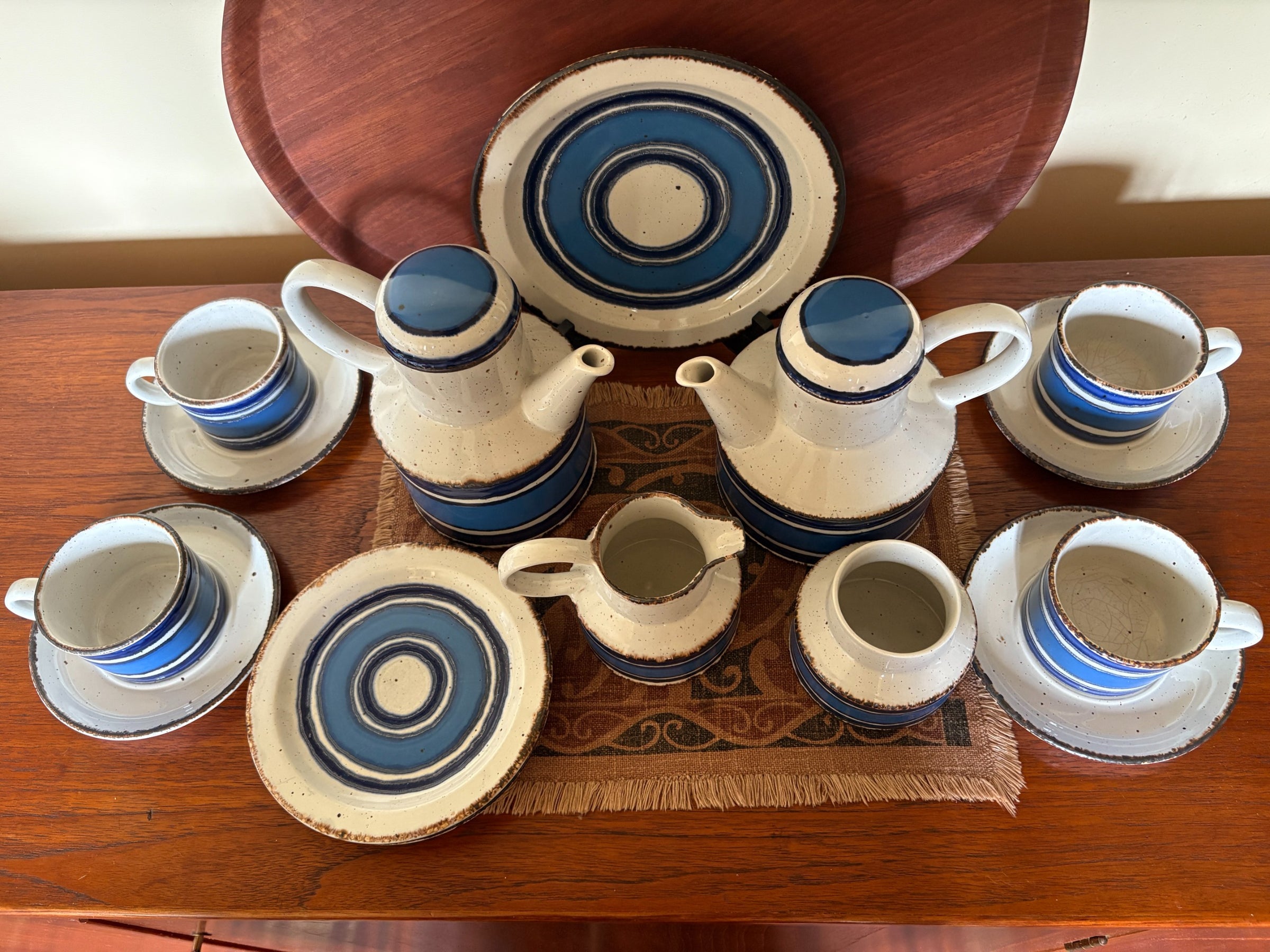 Vintage Midwinter Stonehenge Moon Tea & Coffee Set for 4 Mid