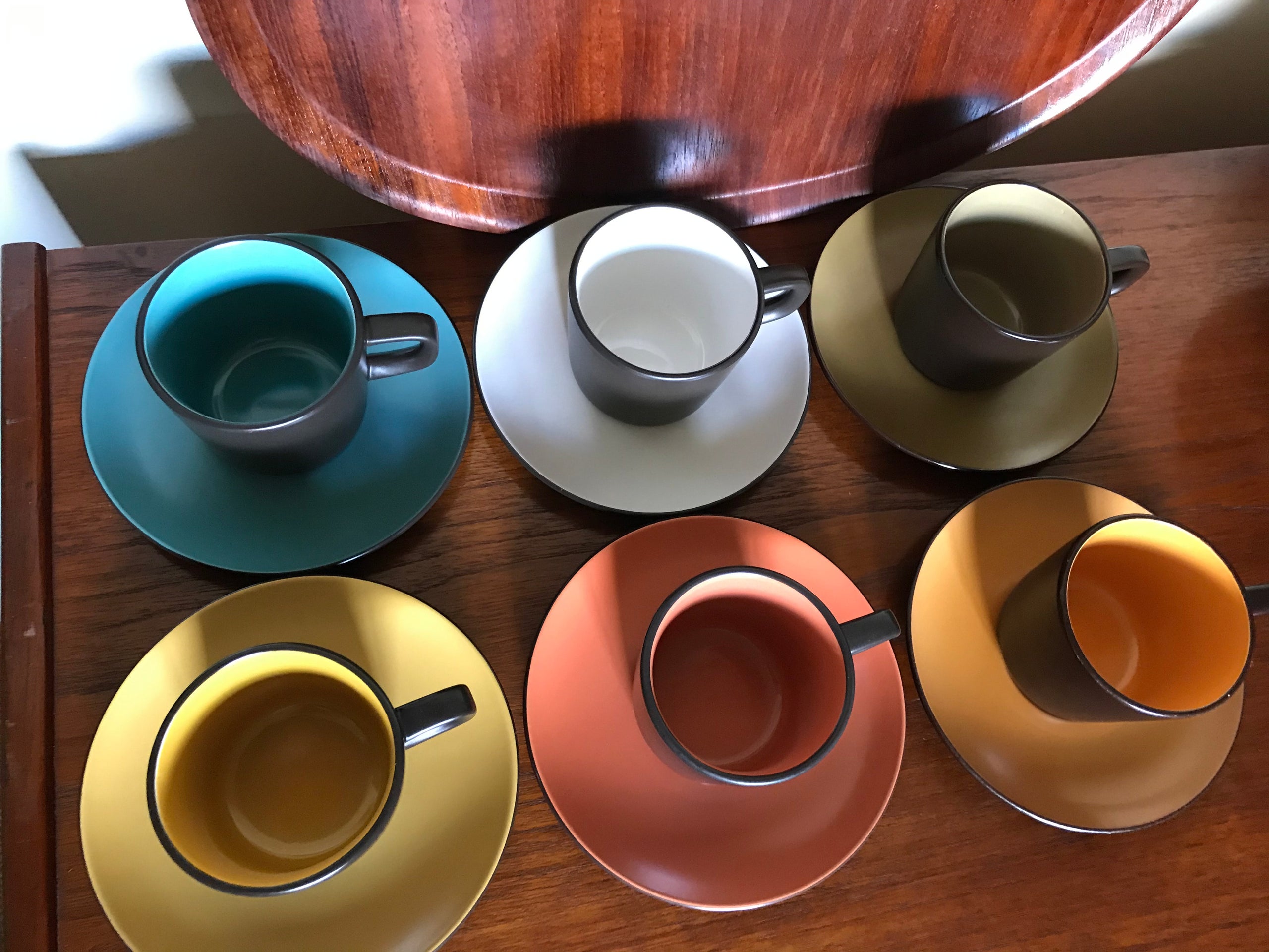 Mikasa Espresso cups top with plates Set of 6 Stoneware